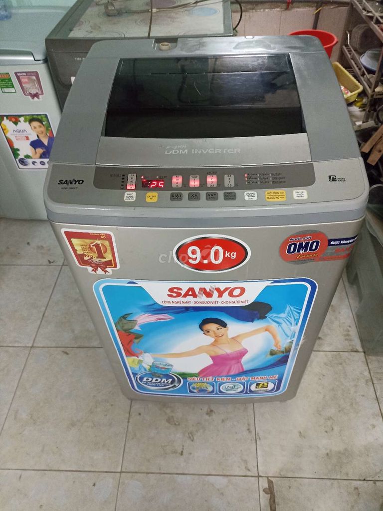 Máy giặt Sanyo inverter 9,0 kí bao ship