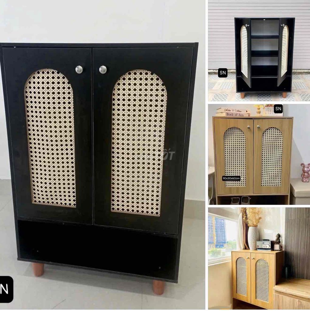 Tủ giày gỗ MDF Đen 90x60x30cm. Mua bán Tủ, kệ gia đình tại Quận Hải Châu Đà Nẵng được đăng bởi Đồ Gia Dụng Linh Linh hình 1