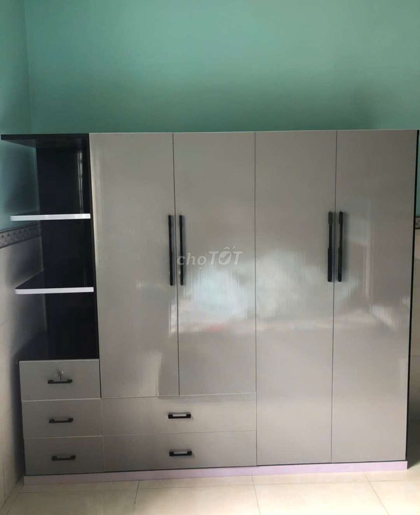 TỦ NHỰA 4 CÁNH 1 KỆ KHUNG MÀU ĐEN CÁNH XÁM . Mua bán Tủ, kệ gia đình tại Quận 10 Tp Hồ Chí Minh được đăng bởi Tủ nhựa đài loan hoàng quân hình 1