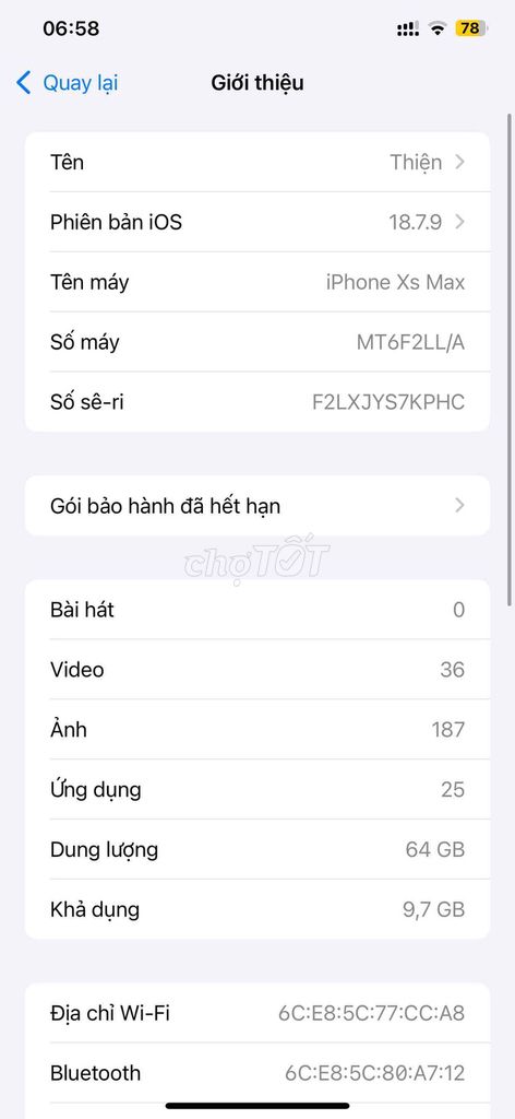 iPhone Xs Max 64GB Đã qua sử dụng. Mua bán Điện thoại tại Huyện Hóc Môn Tp Hồ Chí Minh được đăng bởi Nguyen Thien hình 1