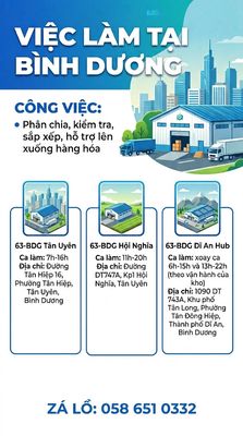 VIỆC LÀM TẠI BÌNH DƯƠNG ( 2 tuần chi lương 1 lần ) logo