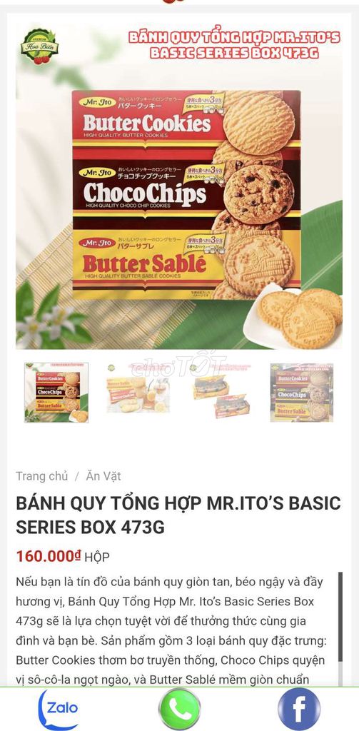 BÁNH NGON ❤️ Bánh quy Mr. Ito - NHẬT ❤️ GIÁ TỐT..... Mua bán Đồ ăn, thực phẩm và các loại khác tại Quận Đống Đa Hà Nội được đăng bởi bon hình 1