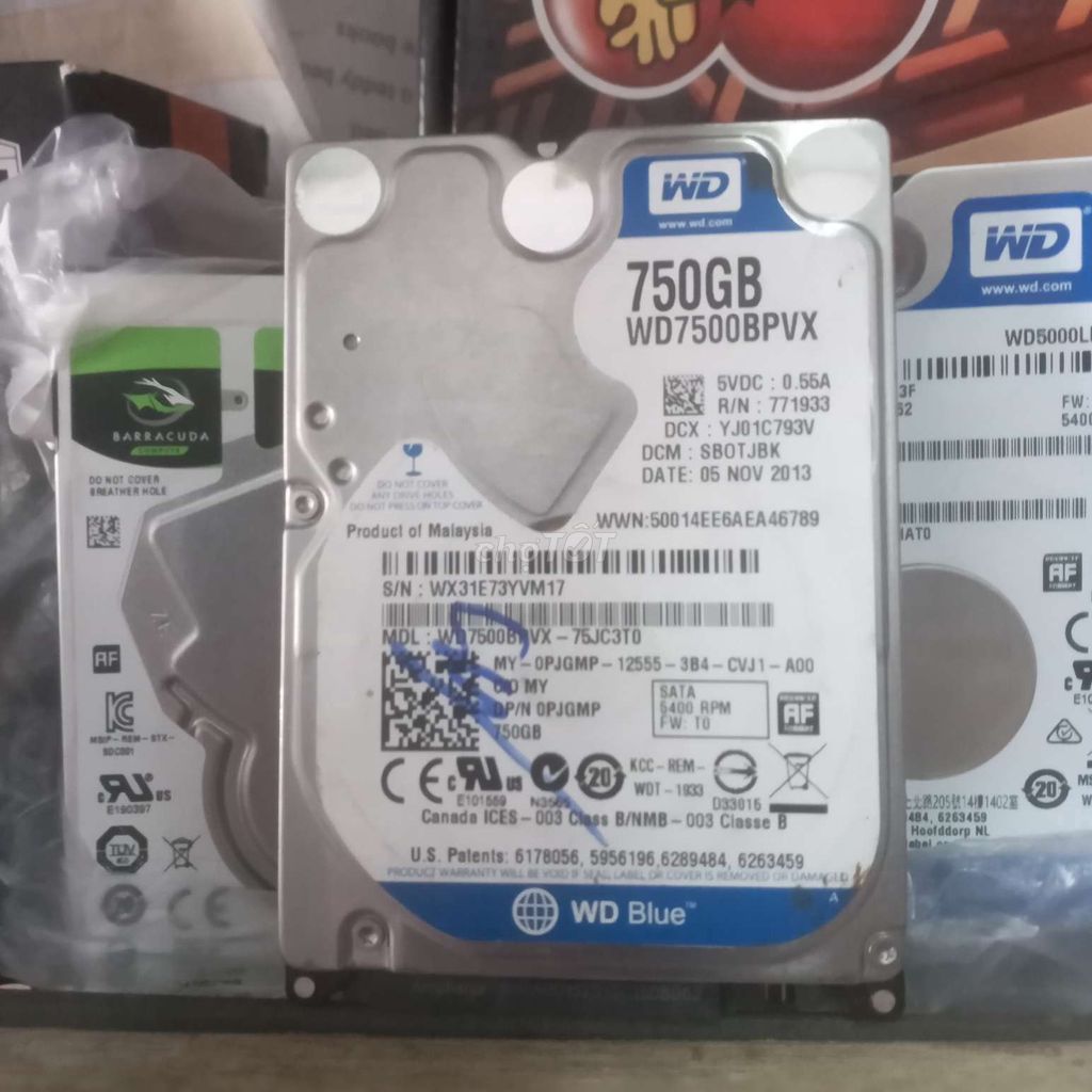 55 Ổ LAPTOP HDD 750GB × 500GB +SỨC KHỎE TỐT