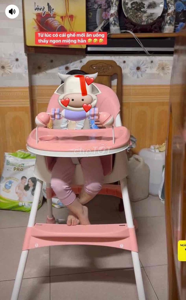 Ghế ăn dặm màu Hồng cho bé. Mua bán Mẹ và bé tại Quận Ngũ Hành Sơn Đà Nẵng được đăng bởi Hangpan hình 1