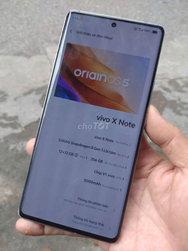 Vivo X Note 12GB/256GB Xám GL. Mua bán Điện thoại tại Quận Ba Đình Hà Nội được đăng bởi đình bắc hình 1