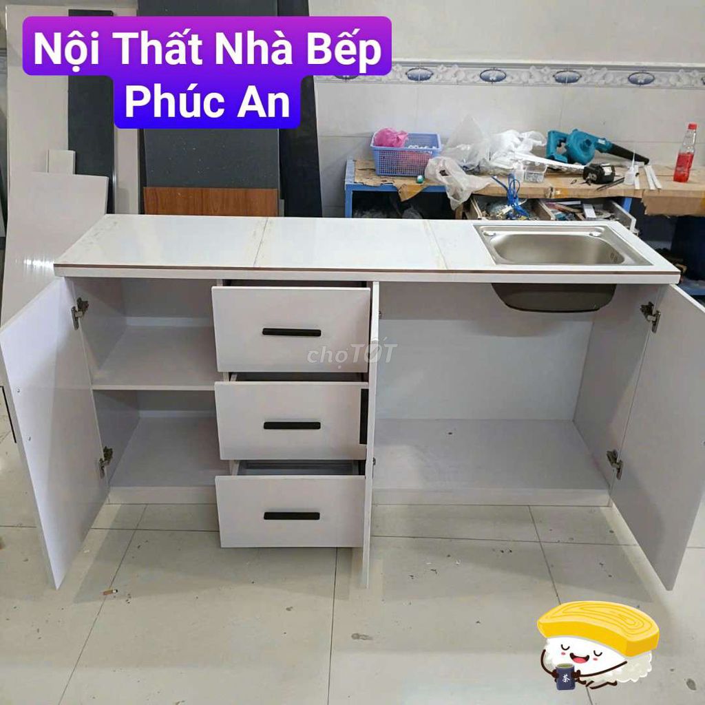 Bếp nhựa Đài Loan - sẳn bồn vòi - ngang 1m6