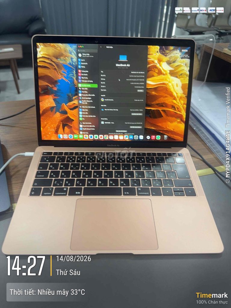 Apple MacBook Air Vàng hồng Like New. Mua bán Laptop tại Quận Tân Bình Tp Hồ Chí Minh được đăng bởi Hạnh  hình 1