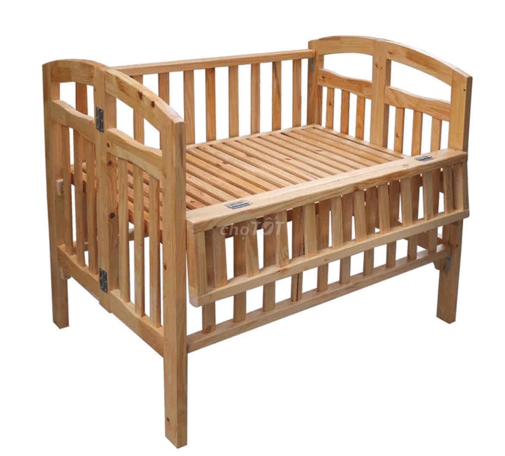 Cũi em bé gỗ màu tự nhiên. Mua bán Mẹ và bé tại Quận Thanh Xuân Hà Nội được đăng bởi Hoang Duc hình 1