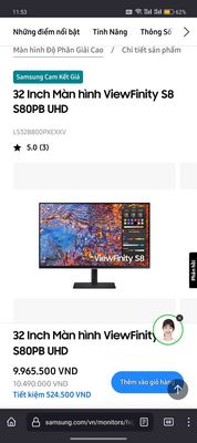 Màn samsung s8 32inch 4k HDR USBC IPS like new. Mua bán Phụ kiện (Màn hình, Chuột...) tại Quận Tân Bình Tp Hồ Chí Minh được đăng bởi  Truong 
