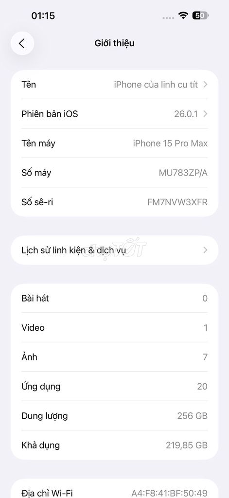 Apple iPhone 15 Pro Max 256GB Titan Tự Nhiên 89%. Mua bán Điện thoại tại Quận 7 Tp Hồ Chí Minh được đăng bởi Tên chưa cung cấp hình 1