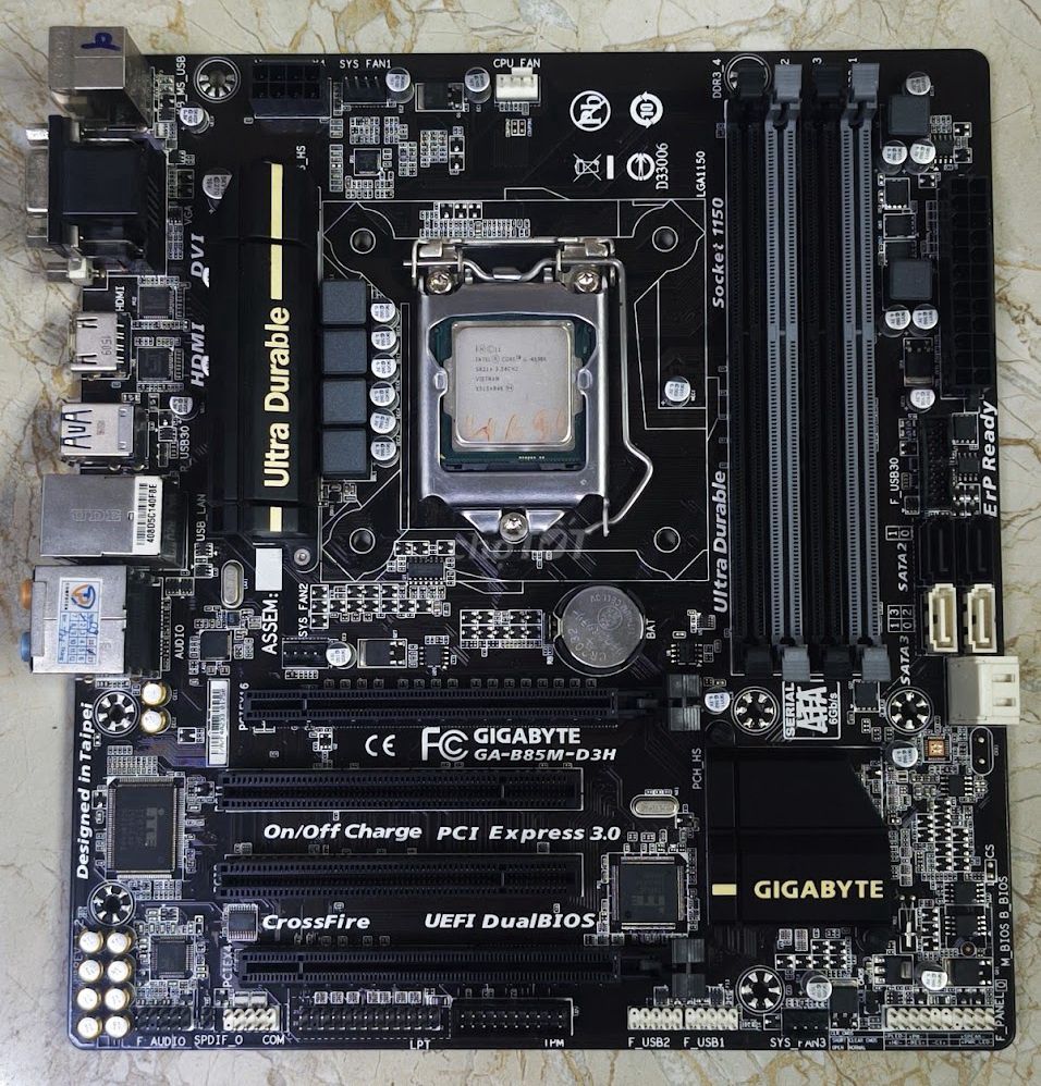 Main Gigabyte GA-B85M-D3H kẹp i5 4570. Mua bán Linh kiện (RAM, Card...) tại Quận Tân Phú Tp Hồ Chí Minh được đăng bởi Le Oai hình 1