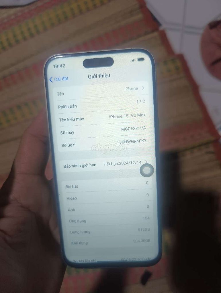 iPhone 15 Pro Max 512GB Trắng nứt lưng. Mua bán Điện thoại tại Thành phố Thủ Đức Tp Hồ Chí Minh được đăng bởi điện tử gia re hình 1