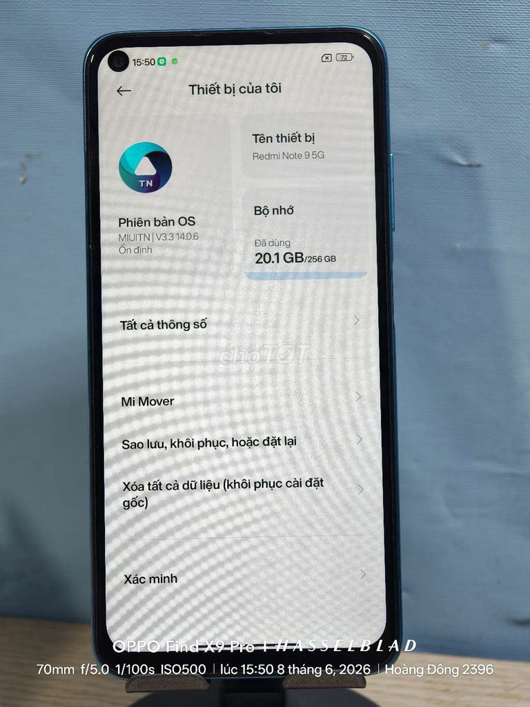 Xiaomi Redmi Note 9 5G 256GB Xanh. Mua bán Điện thoại tại Quận Nam Từ Liêm Hà Nội được đăng bởi Hoàng Đông hình 1