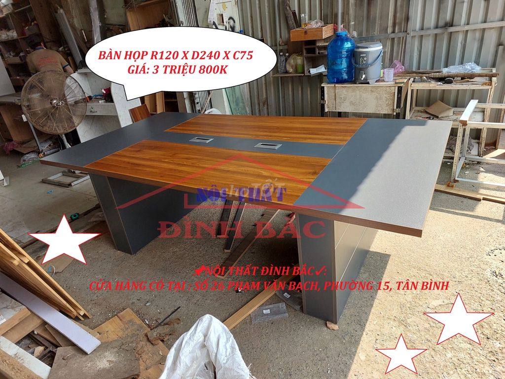 BÀN LÀM VIỆC & BÀN HỌP NÂU ĐỎ VĂN PHÒNG 120X240