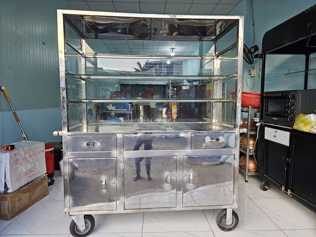 Xe đẩy bán hàng Inox Kính 1.5m 1.8m. Mua bán Đồ chuyên dụng, Giống nuôi trồng tại Thành phố Thủ Đức Tp Hồ Chí Minh được đăng bởi Nguyên Quang hình 1