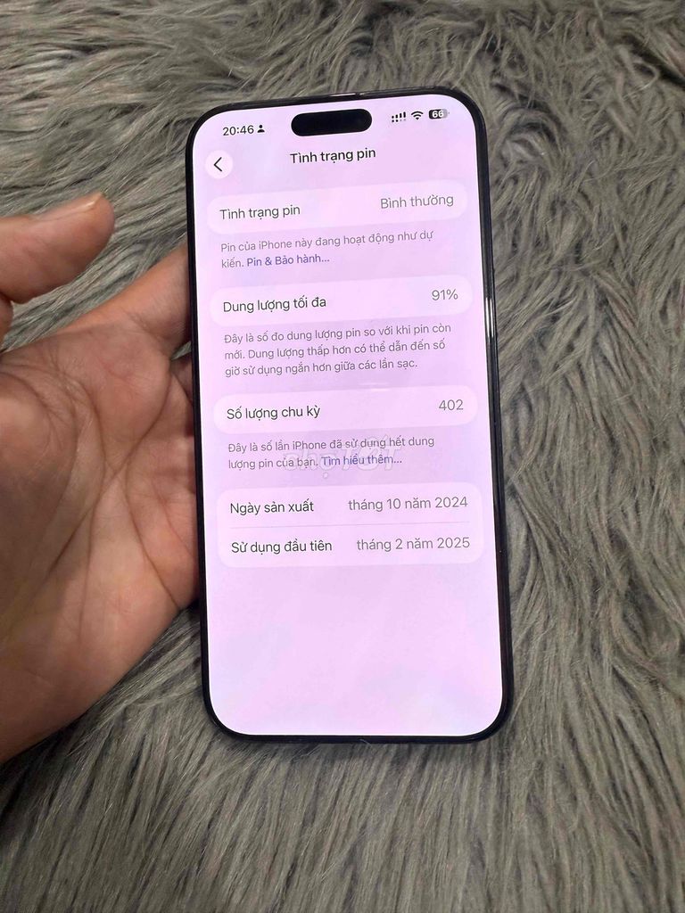 iPhone 16 Pro Max 256GB Đen Mỹ 91% rin áp. Mua bán Điện thoại tại Thành phố Thủ Đức Tp Hồ Chí Minh được đăng bởi đỗ huy hình 1