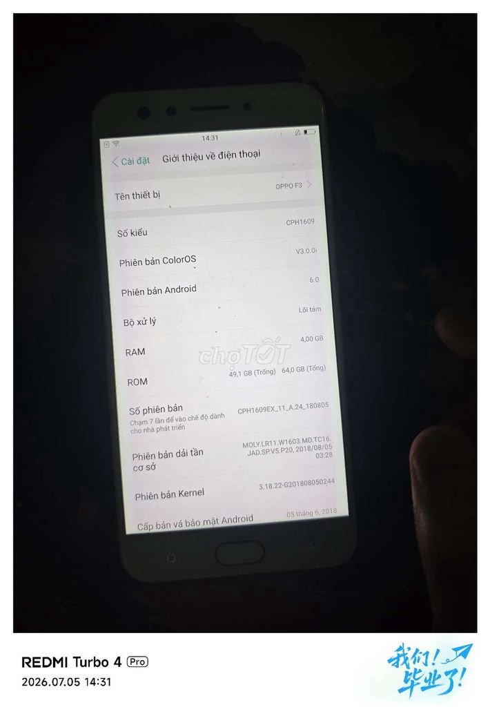 OPPO F3 64GB Bạc Đã sử dụng. Mua bán Điện thoại tại Thành phố Tam Kỳ Quảng Nam được đăng bởi Phuong Huyy hình 1