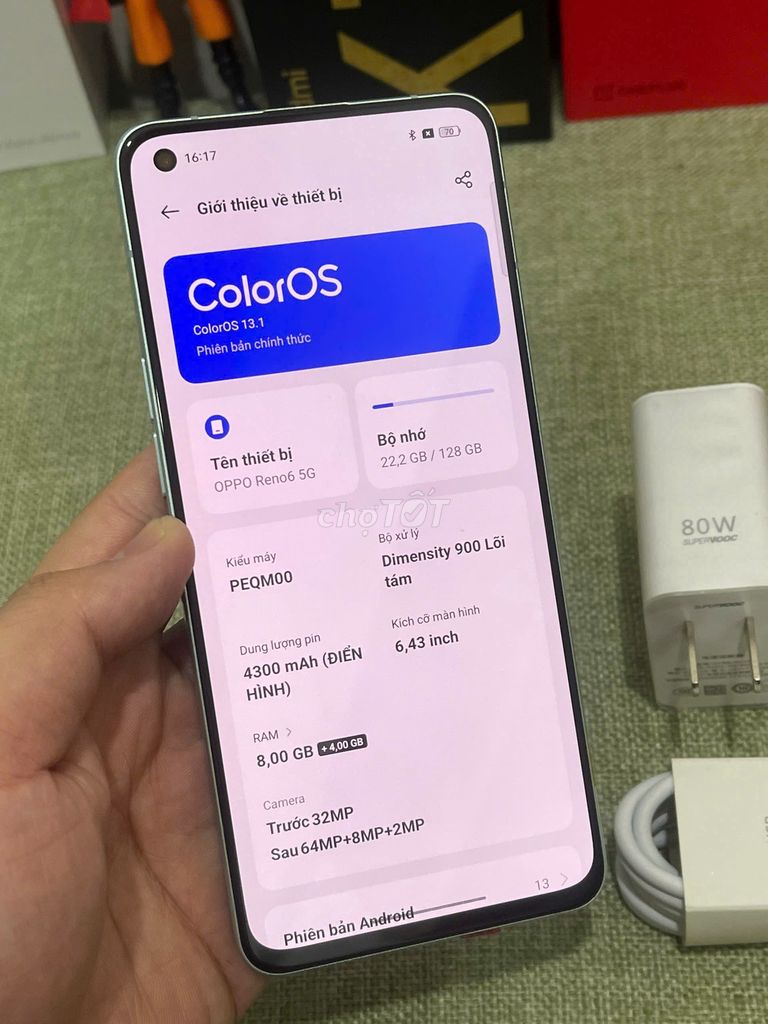 Oppo Reno 6 5G 8/128 xanh 80w ốp TRẢ GÓP - COD. Mua bán Điện thoại tại Quận Hoàng Mai Hà Nội được đăng bởi Trần Ngọc Hiếu hình 6