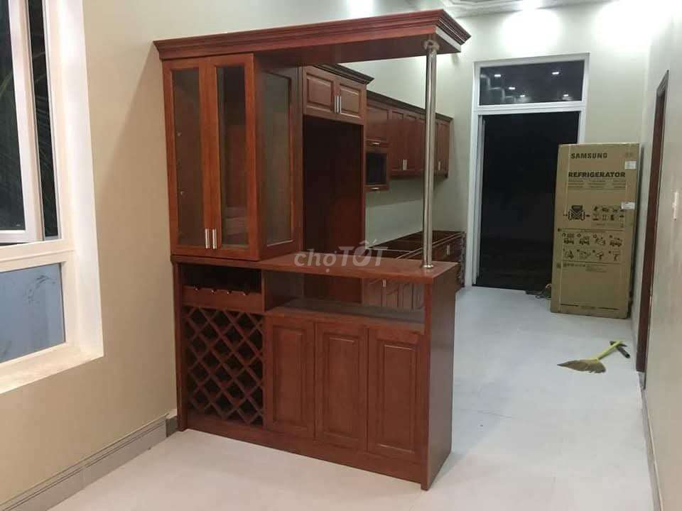 Tủ bếp kèm quầy bar Gỗ căm xe. Mua bán Tủ, kệ gia đình tại Quận 12 Tp Hồ Chí Minh được đăng bởi ĐỒ GỖ MỸ NGHỆ LÂM PHÁT hình 1