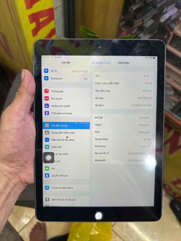Apple iPad Air 16GB Xám. Mua bán Máy tính bảng tại Quận Bình Tân Tp Hồ Chí Minh được đăng bởi dũng phụ kiện hình 1