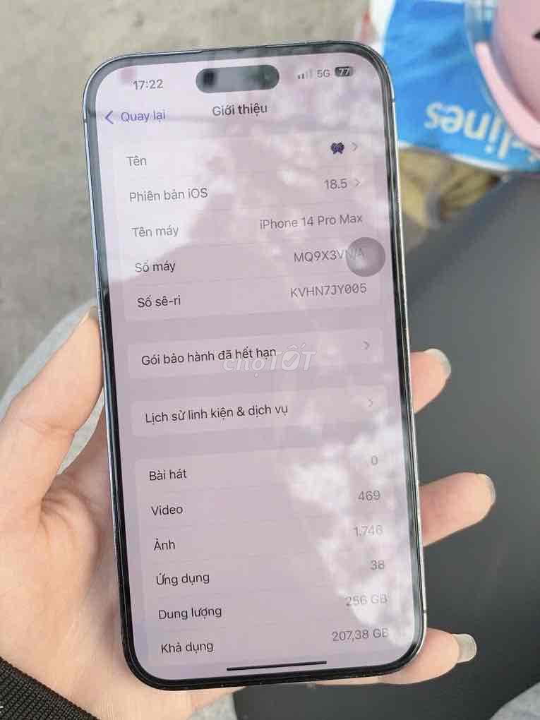 Apple iPhone 14 Pro Max 256GB Tím VNA. Mua bán Điện thoại tại Huyện Yên Phong Bắc Ninh được đăng bởi Hongmin hình 1
