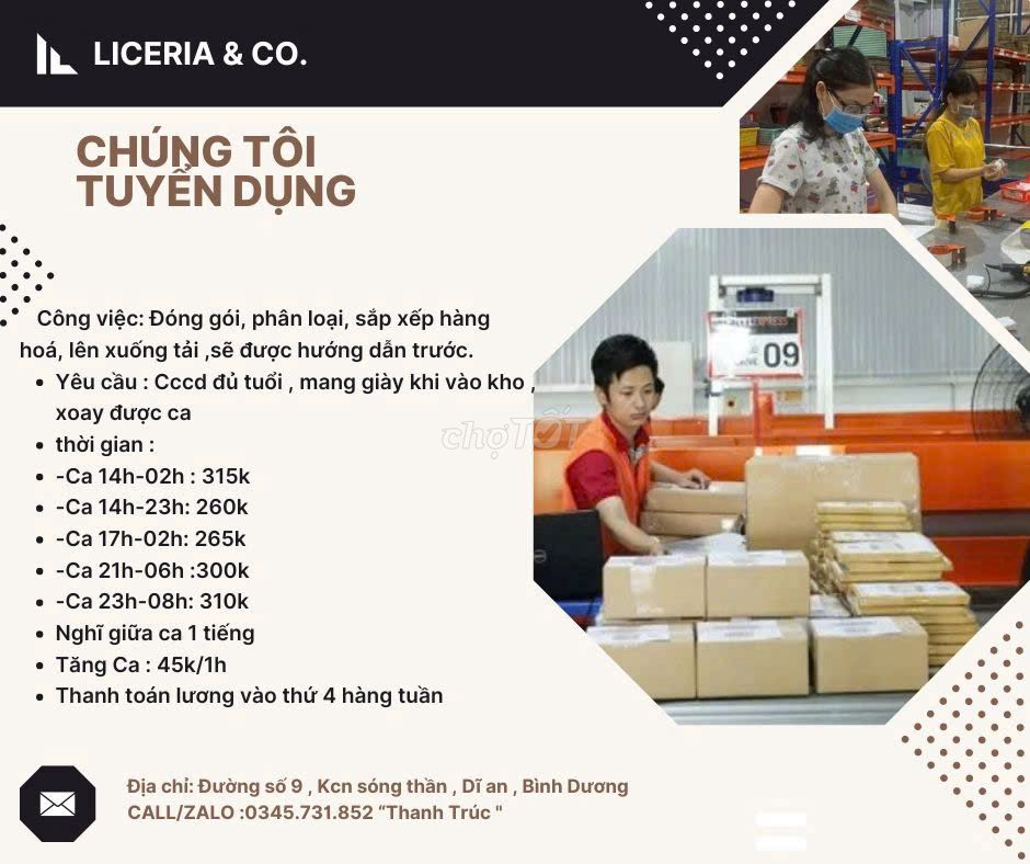 NHÂN VIÊN LÀM THỜI VỤ KHO LAZADA SÓNG THẦN