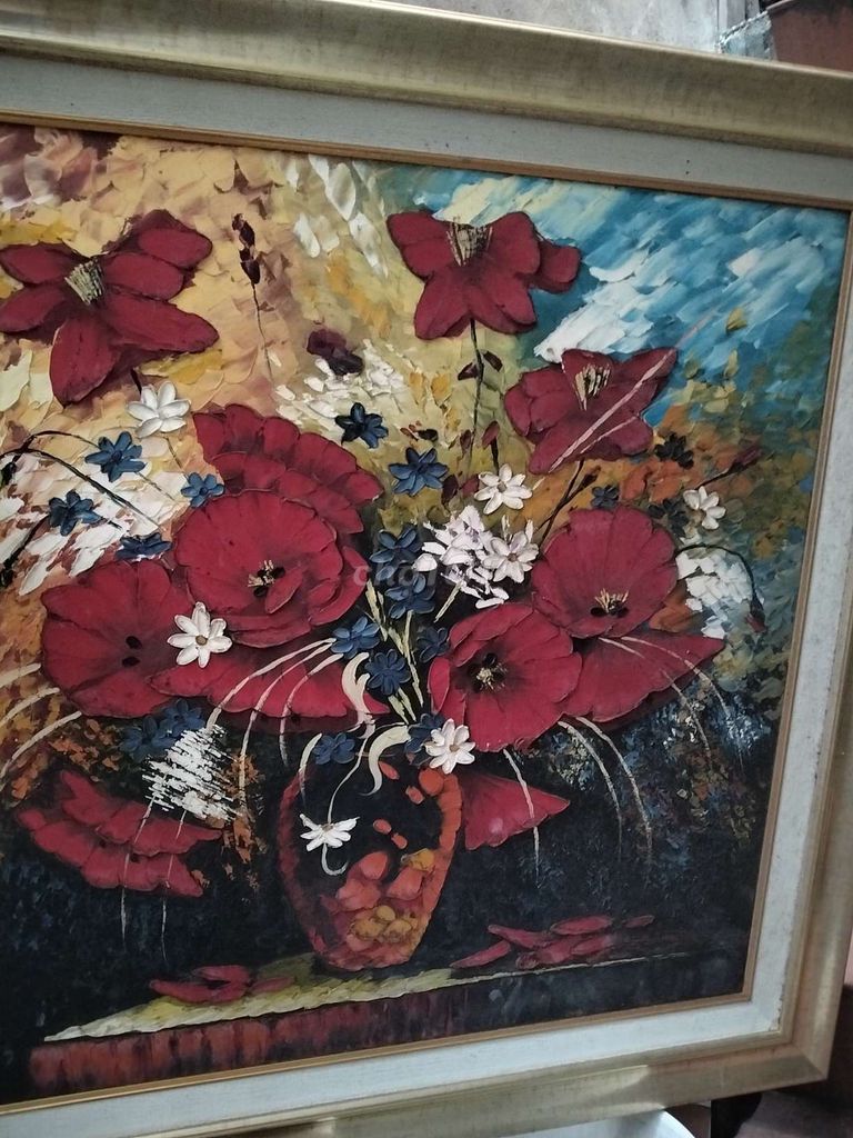 Tranh sơn dầu Đỏ, xanh, vàng 1m. Mua bán Đồ sưu tầm, đồ cổ tại Quận Đống Đa Hà Nội được đăng bởi Phuong Nguyen hình 1