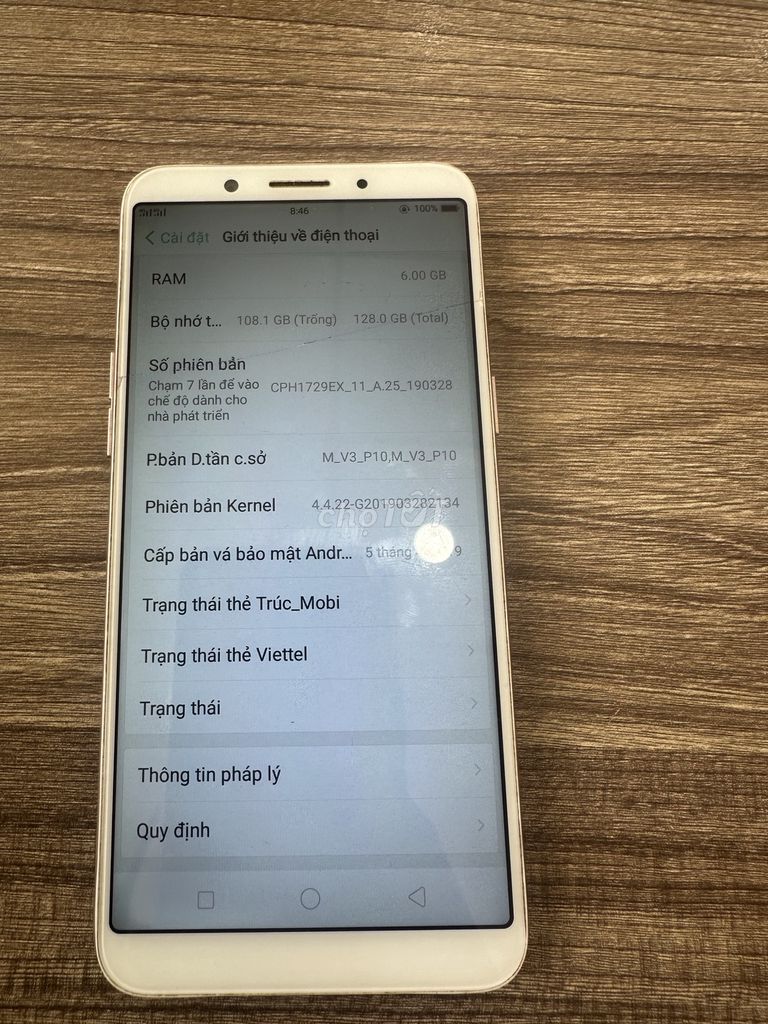 OPPO A83 128GB Vàng hồng. Mua bán Điện thoại tại Quận Tân Bình Tp Hồ Chí Minh được đăng bởi Nhị Bình hình 1
