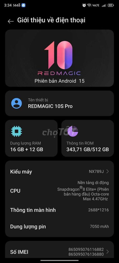RedMagic 10S Pro 16GB/512GB. Mua bán Điện thoại tại Huyện Thống Nhất Đồng Nai được đăng bởi Rùa hình 1