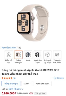 Apple Watch SE 2022 (đồng hồ thông minh). Mua bán Thiết bị đeo thông minh tại Thành phố Đồng Xoài Bình Phước được đăng bởi Tâm Tâm Bùi