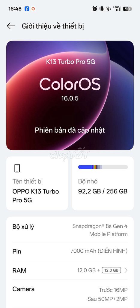 OPPO K13 Turbo Pro 5G 256GB. Mua bán Điện thoại tại Thành phố Thủ Dầu Một Bình Dương được đăng bởi Hoàng Nam hình 1