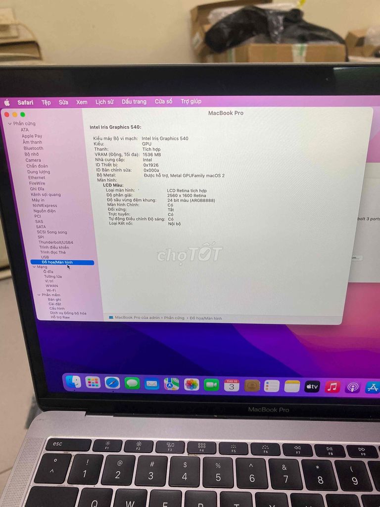 macbook pro 2016 i5 ram 8 ssd 128 màn 13inh. Mua bán Laptop tại Quận Hoàng Mai Hà Nội được đăng bởi Mac98 hình 4