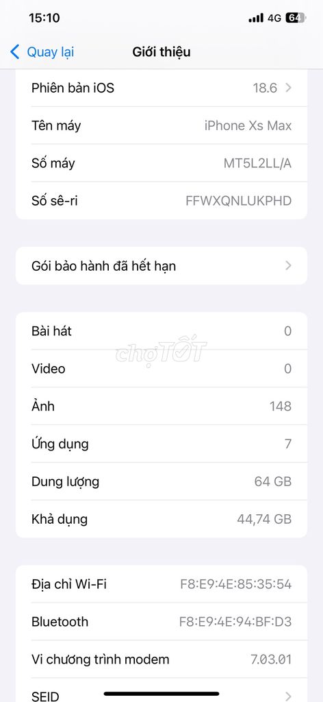 iPhone Xs Max 64GB. Mua bán Điện thoại tại Huyện Nhơn Trạch Đồng Nai được đăng bởi Tan tuan  hình 1