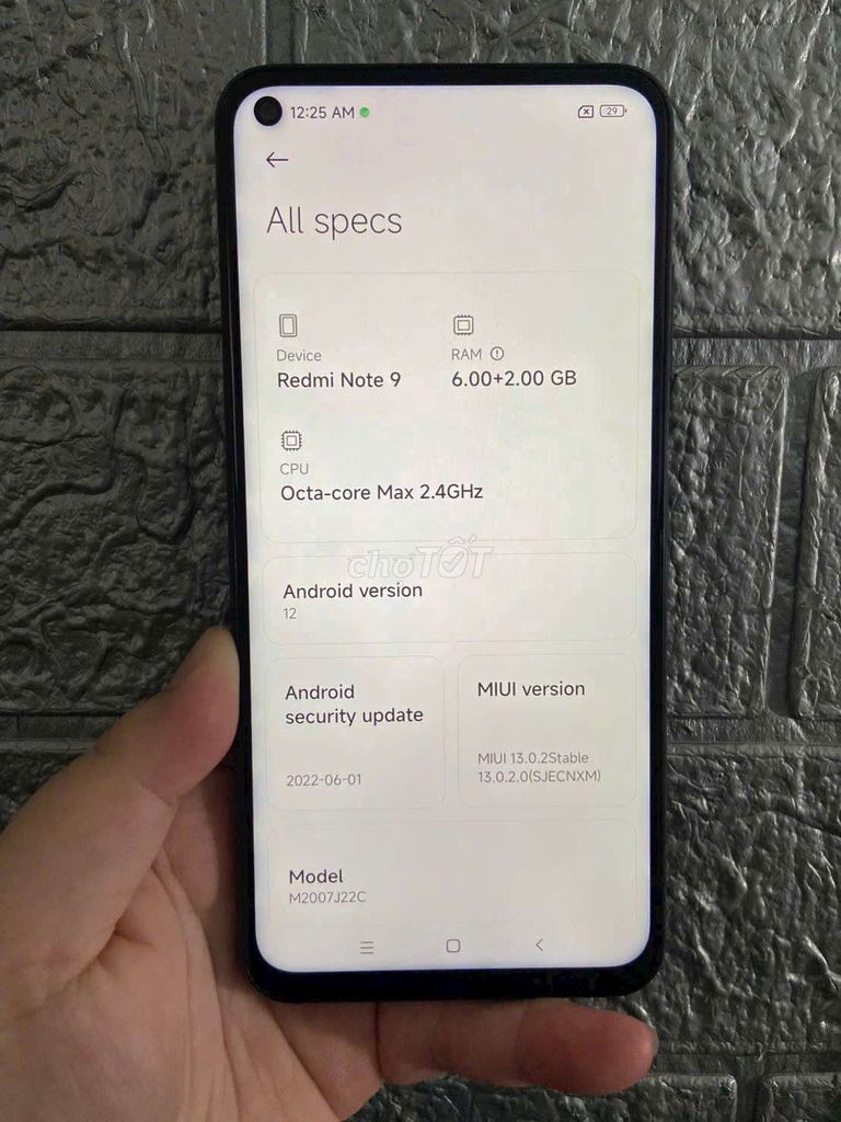 Xiaomi Redmi Note 9 5G 128GB Đen. Mua bán Điện thoại tại Huyện Châu Thành Tiền Giang được đăng bởi khanh Nam hình 1