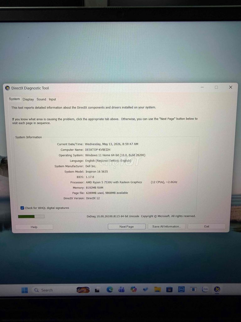 Dell Inspiron 16 5635 AMD Ryzen 5 7530U. Mua bán Laptop tại Huyện Bình Chánh Tp Hồ Chí Minh được đăng bởi Trần Quyền Quý hình 1