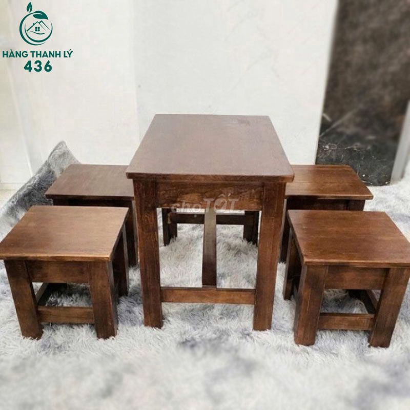 Bộ Bàn Ghế Cafe Gỗ Tự nhiên Nâu Đẹp 99%. Mua bán Bàn ghế tại Quận 4 Tp Hồ Chí Minh được đăng bởi Hàng thanh lý 436 hình 1