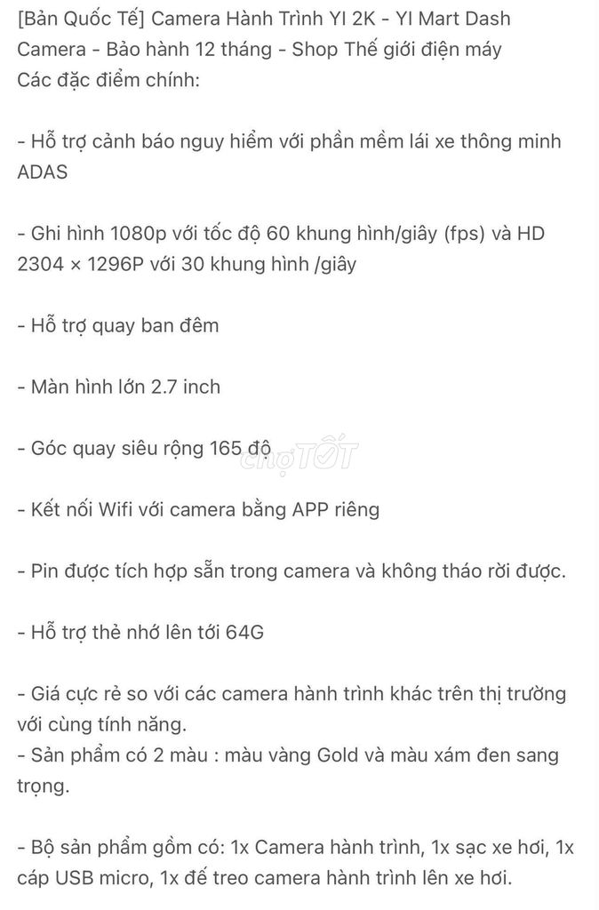 Tháo xe cần bán cam hành trình xiaomi
