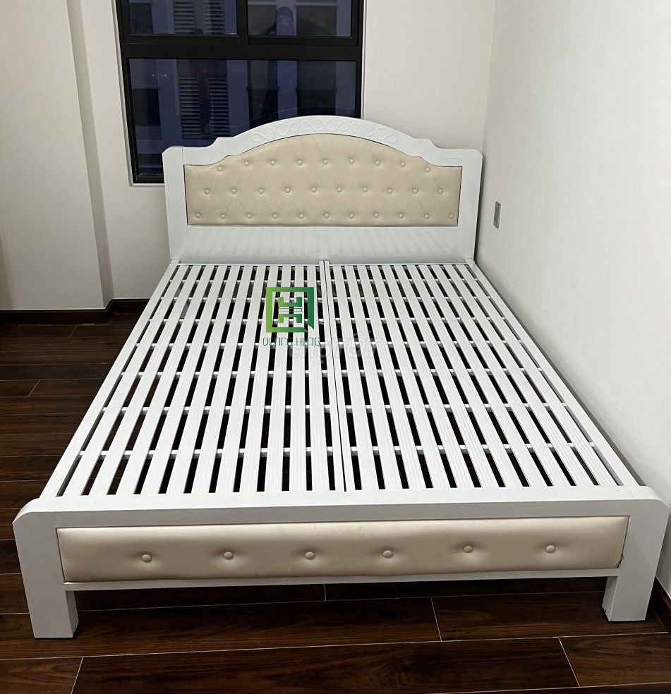 Giường ngủ sắt hộp 5x10 bộc nệm 1m2 x 2m. Mua bán Giường, chăn ga gối nệm tại Huyện Vĩnh Cửu Đồng Nai được đăng bởi Nội Thất Quang Hùng TD hình 1