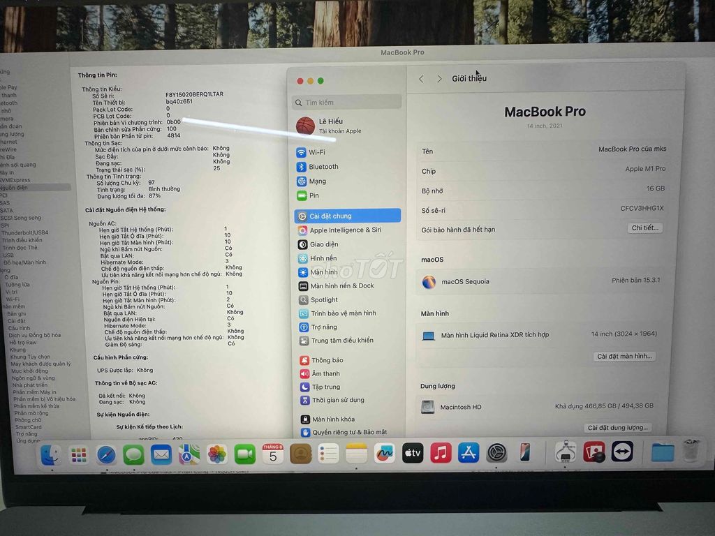 Apple MacBook Pro M1 Pro 14 inch 16GB/512GB Gray. Mua bán Laptop tại Quận Cầu Giấy Hà Nội được đăng bởi le hieu hình 1