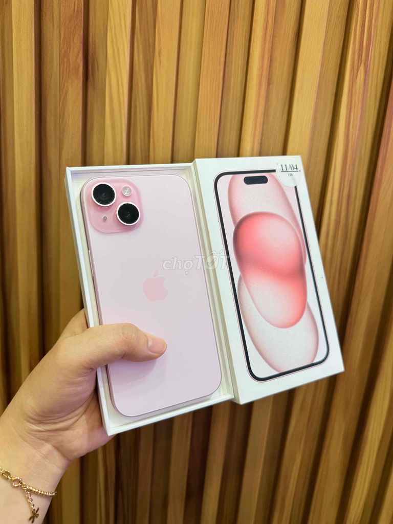 Iphone 15 128gb hồng bản VN zin bh 05/25 Fullbox