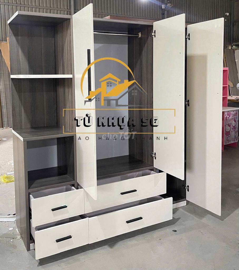 Tủ quần áo Nhựa 1m8x1m45+Tủ quần áo=. Mua bán Tủ, kệ gia đình tại Quận Phú Nhuận Tp Hồ Chí Minh được đăng bởi Nội thất giá xưởng hình 1