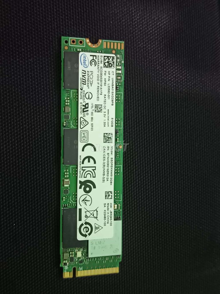 Ổ cứng SSD Intel NVMe 512GB Đã sử dụng. Mua bán Linh kiện (RAM, Card...) tại undefined An Giang được đăng bởi Tấn Phước hình 1