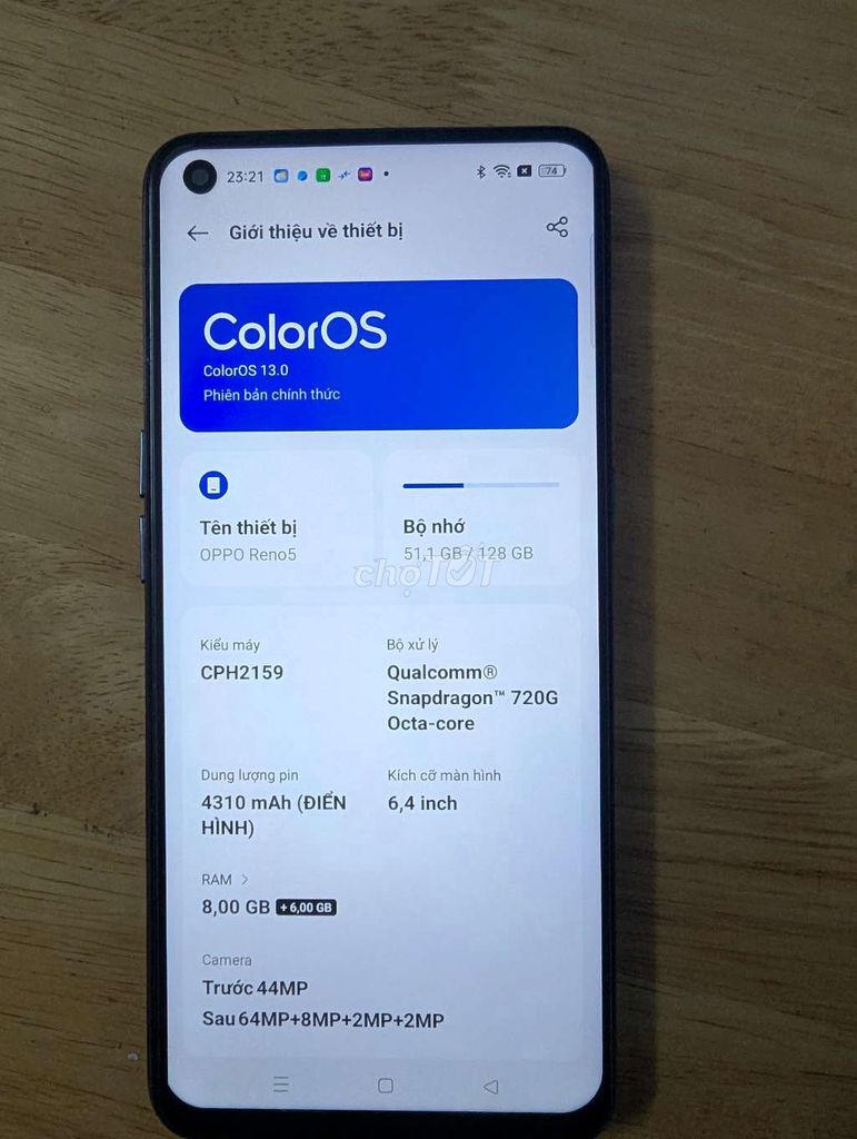 OPPO Reno5 128GB Đen. Mua bán Điện thoại tại Thị xã Bình Minh Vĩnh Long được đăng bởi Trần Tấn Tài hình 1