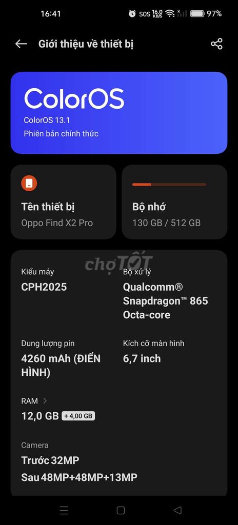 Oppo Find X2 Pro 512GB Đen. Mua bán Điện thoại tại Huyện Cẩm Giàng Hải Dương được đăng bởi Lê Lâm hình 1