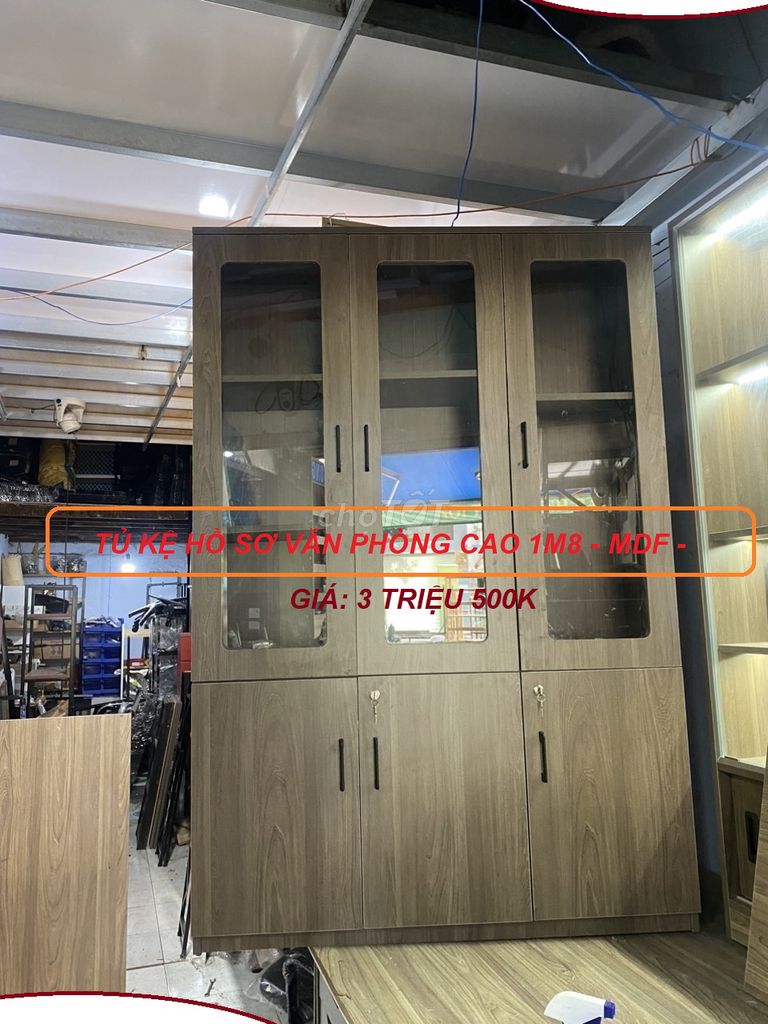 TỦ KỆ SÁCH - KỆ HỒ SƠ / TÀI LIỆU VÁN MDF CAO 1M8