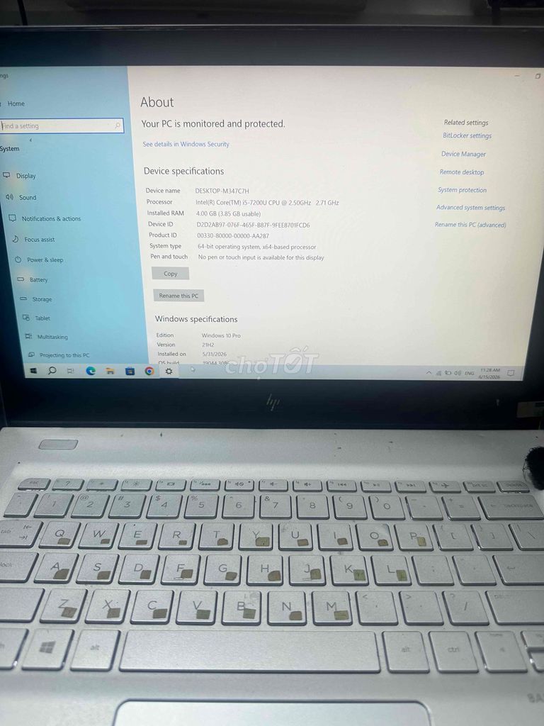 HP ENVY i5-7200U 4GB Ổ cứng SSD 120Gb. Mua bán Laptop tại Quận 12 Tp Hồ Chí Minh được đăng bởi HoàngNhân hình 1