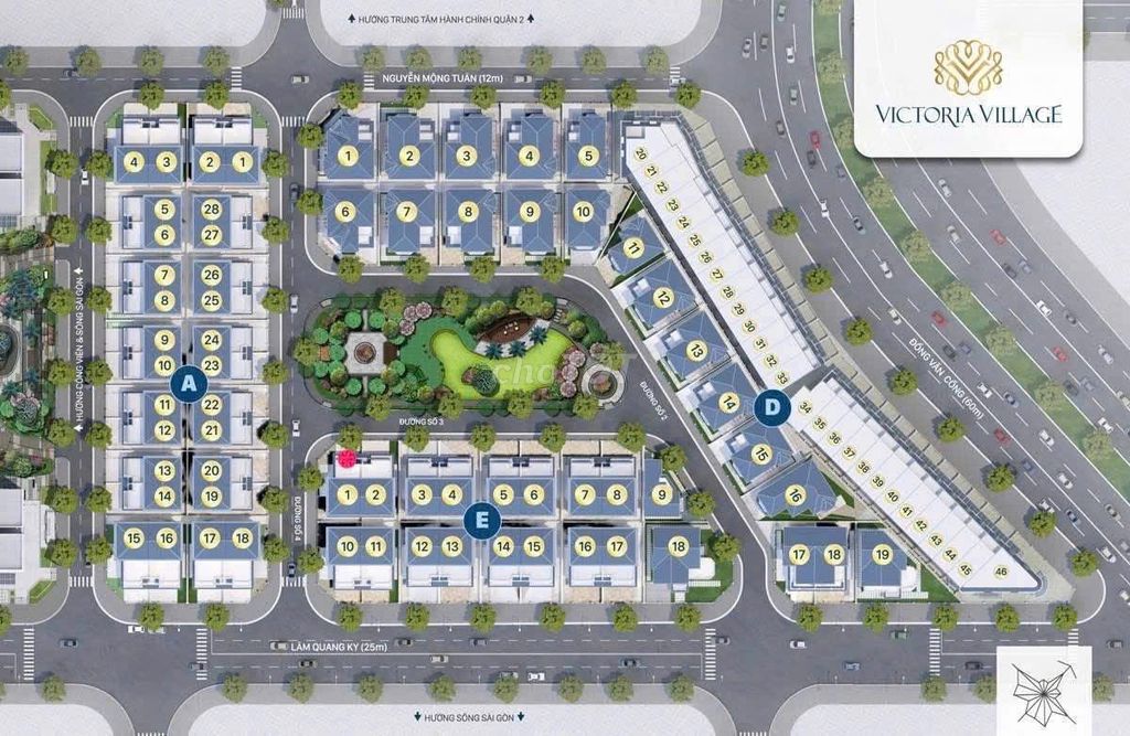 Угловая вилла 2 фасада в Victoria Village, 176.8 кв.м, 4 этажа, вид на парк