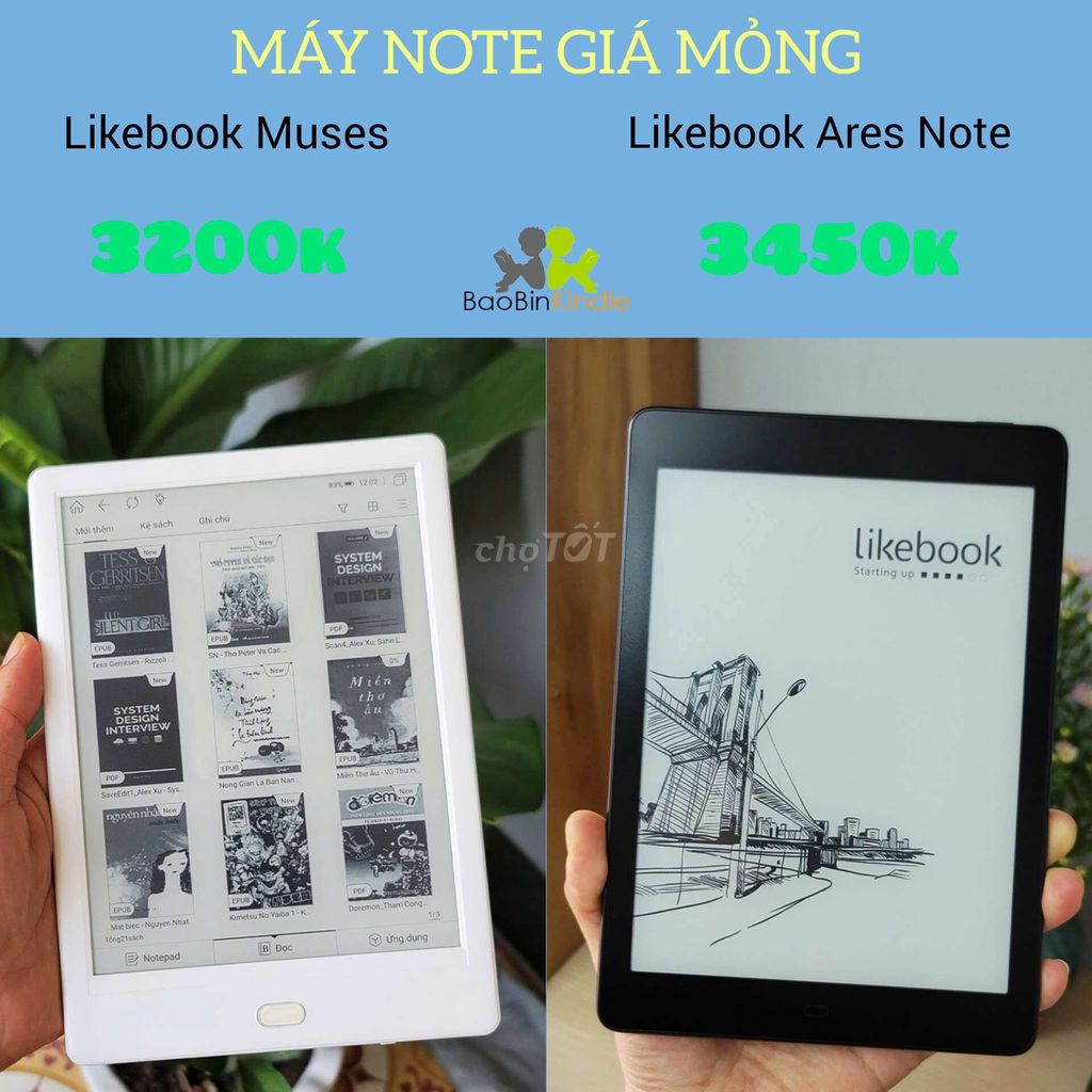 Máy đọc sách Likebook kèm bút note giá mềm