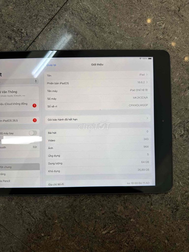 Apple iPad Gen 9 64GB Xám. Mua bán Máy tính bảng tại Thành phố Huế Thừa Thiên Huế được đăng bởi Thông hình 1