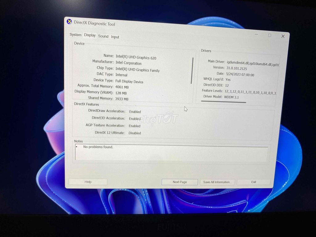 Laptop Core i5, RAM 8GB, SSD 128GB, 15.6 inch